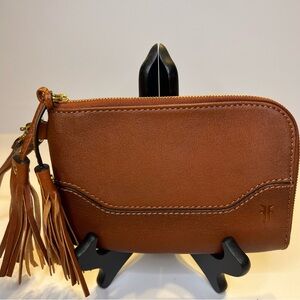 Frye Tan and Cream Leather Pouch Western Bohemian Festival